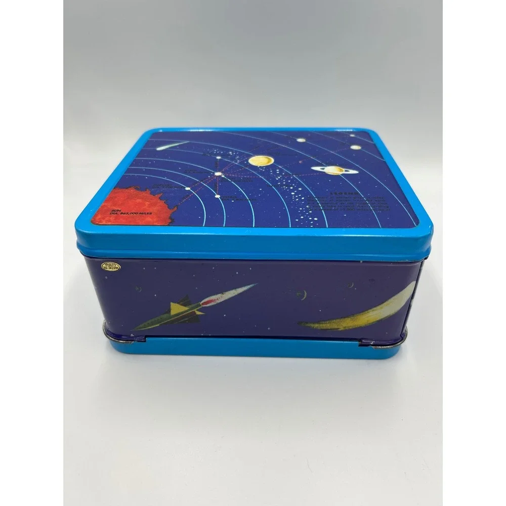 G Whiz Tom Corbett Space Cadet Metal Lunch Box Reproduction Blue Sci-Fi Retro